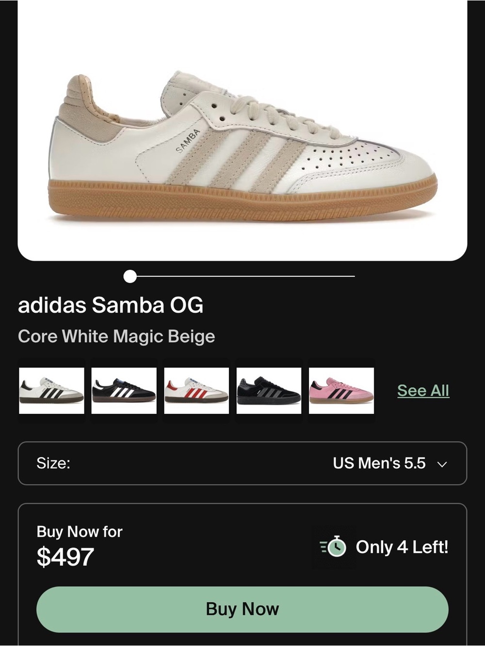 NWT Samba OG. Soft leather